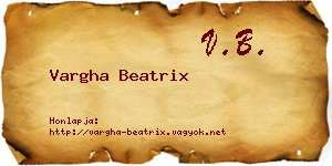 Vargha Beatrix névjegykártya